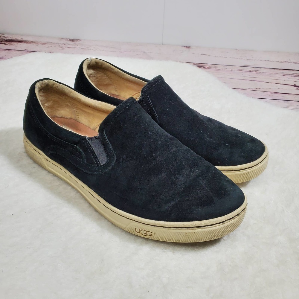 UGG Australia Fierce Slip On Leather Suede Loafer Flats Black Size 7.5 - Picture 12 of 12